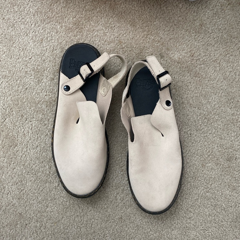 Dr. Martens CARLSON SUEDE CASUAL SLINGBACK tan MULES size 10